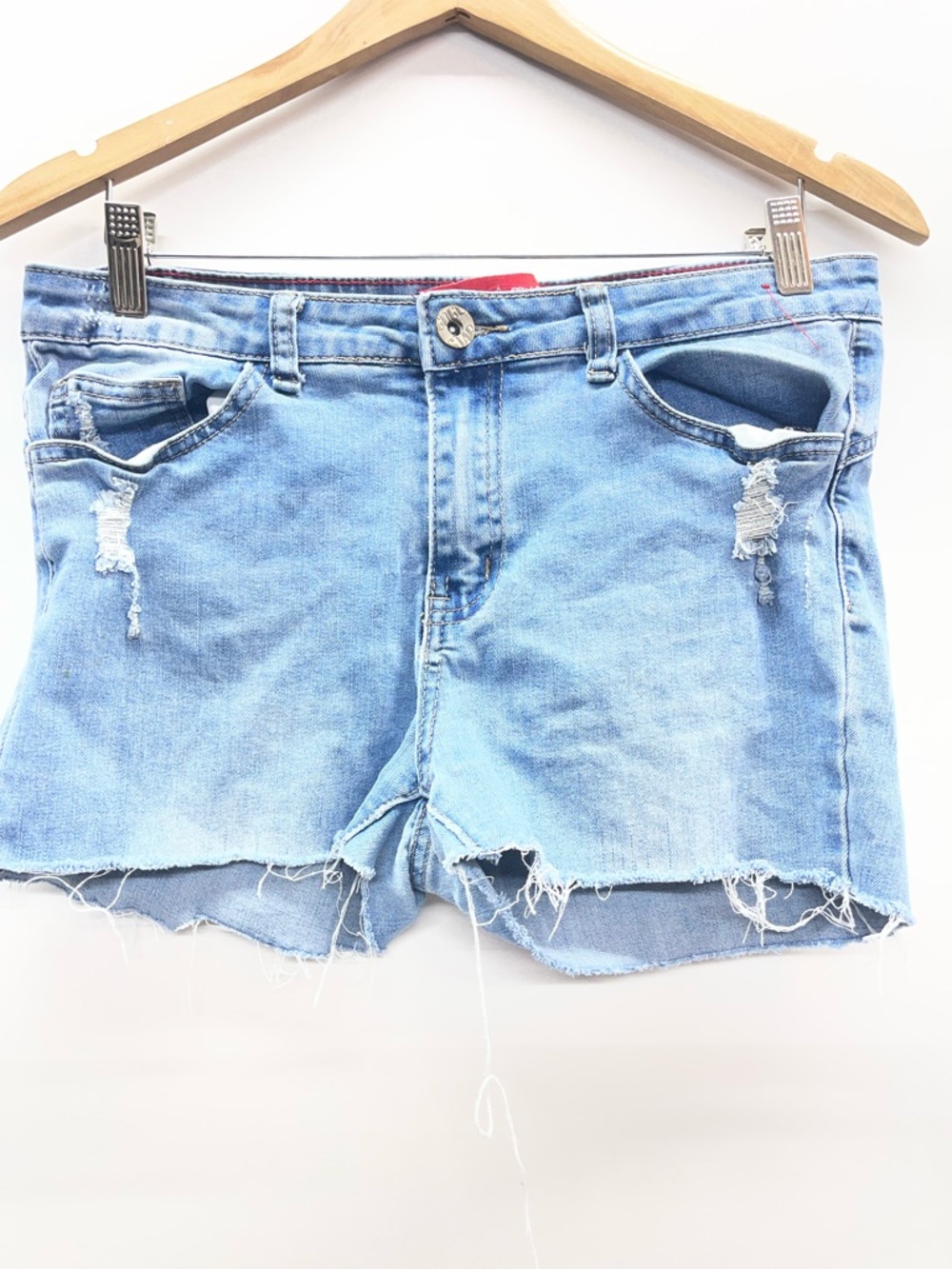 Gogo Star Light Blue Distressed Jean Shorts
